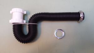 013.Universal Flex P-trap plastic, brass drain