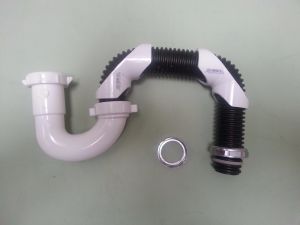 037.Universal Flex S trap P-trap plastic, brass drain